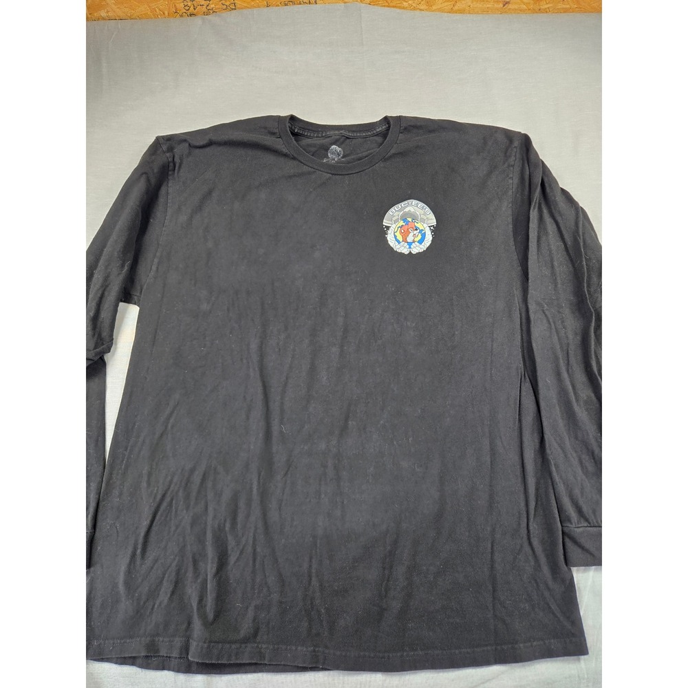 Buc-ee's Mens Black Long Sleeve Astronaut Space Graphic T-Shirt 2XL